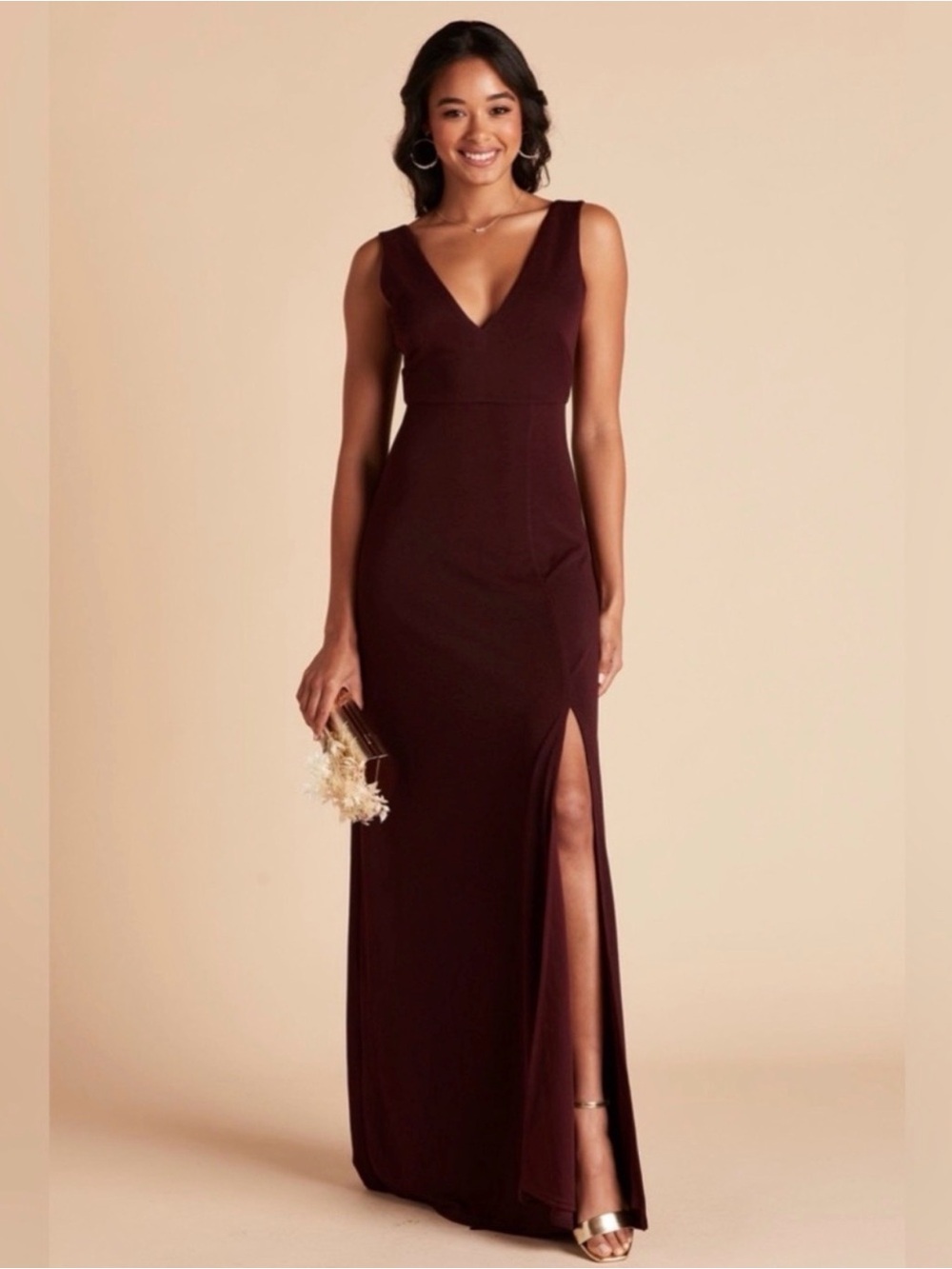 Birdy Grey Shamin Dress Crepe Cabernet SMALL NEW NWT BRIDESMAID WEDDING